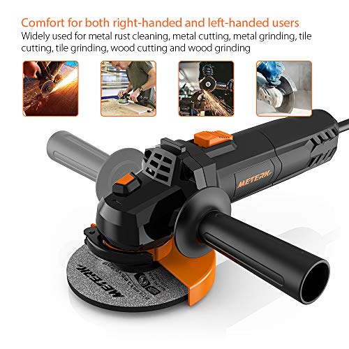 Meterk Electric Angle Grinder 6A 4-1/2inch with 115mm 3 Grinding Abrasive Wheels 3 Cutting Abrasive Wheels Meterk Electric Angle Grinder 6A 4-1/2inch with 115mm 3 Grinding Abrasive Wheels 3 Cutting Abrasive Wheels