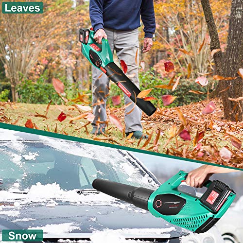 HYCHIKA Cordless Leaf Blower Brushless 40V Motor 131MPH. 453CFM with Variable Speed -Click Here HYCHIKA Cordless Leaf Blower for Blowing Leaves, Snow, dust and debris