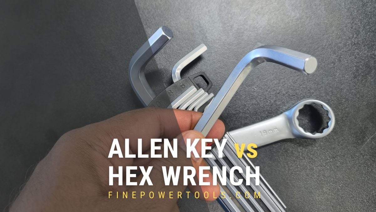 Man holding an Allen key or hex key