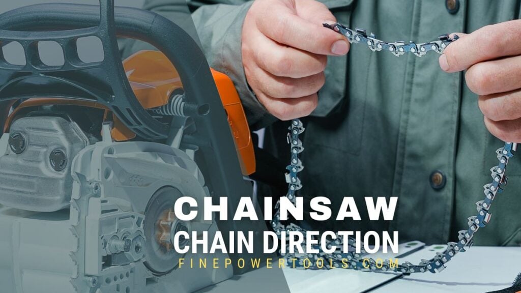 Man replacing chainsaw chain