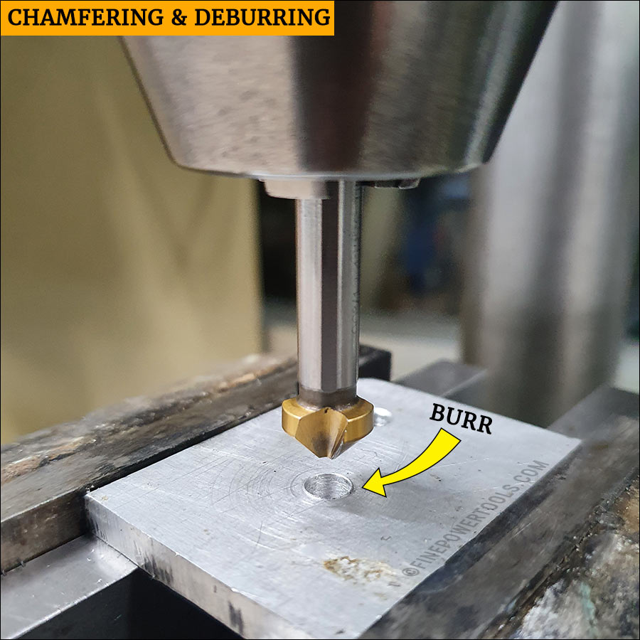 Deburring and chamfering hole