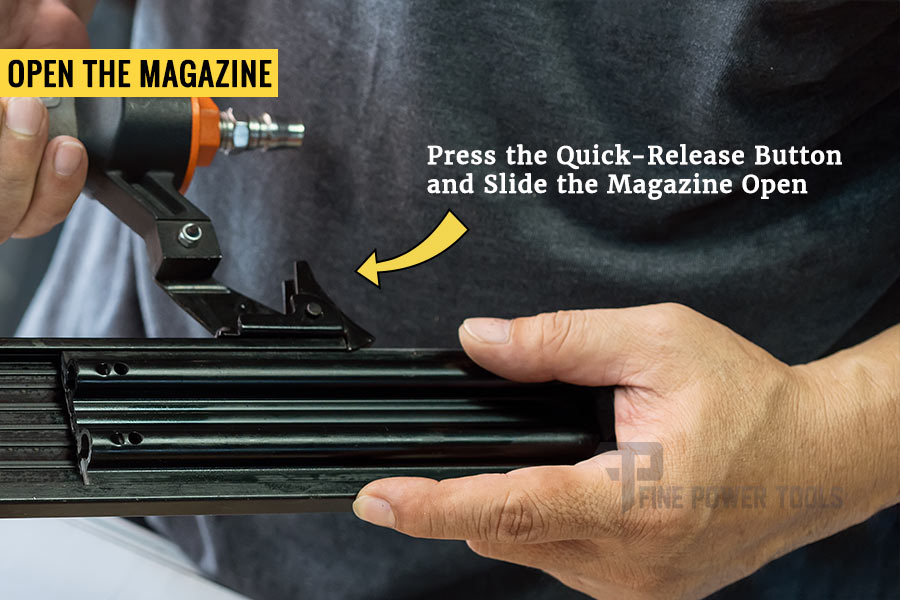 How to open the nailer magazine