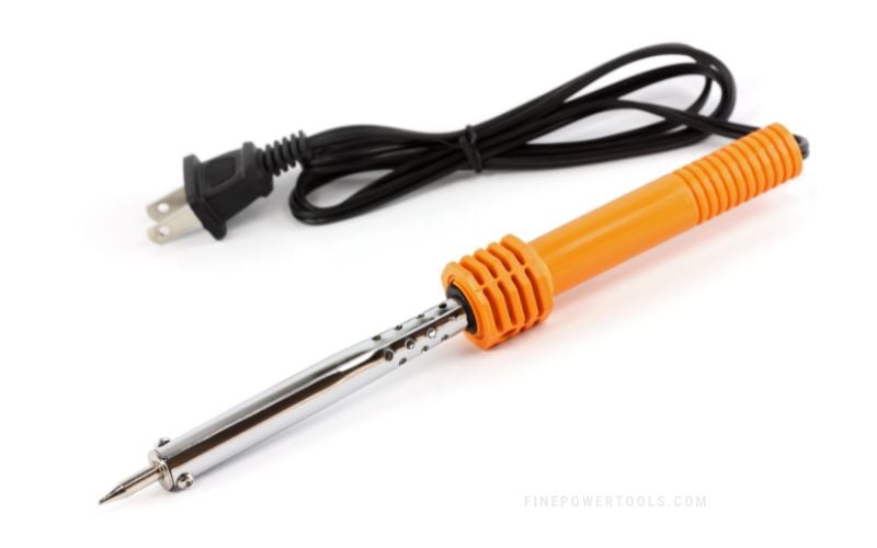 Soldering iron on white background