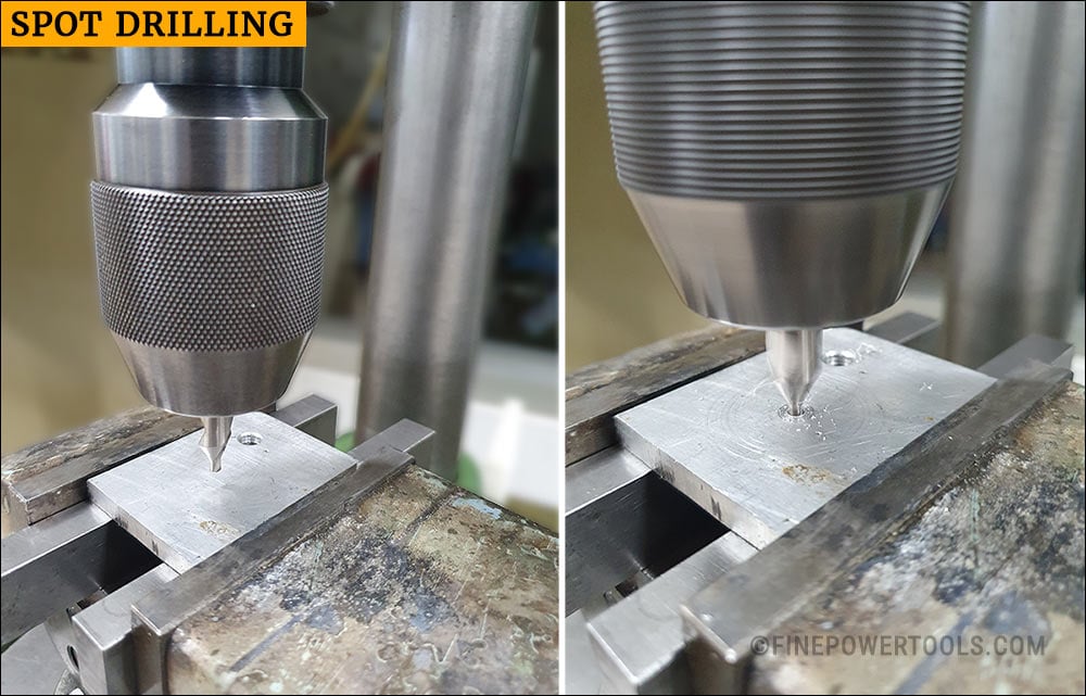 Spot Drilling with center drill