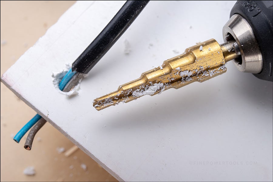 Step drill bit for electricians