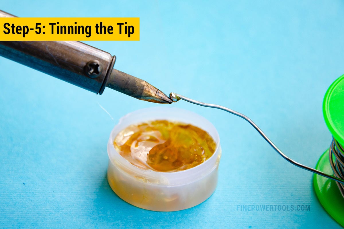 Tinning soldering iron tip