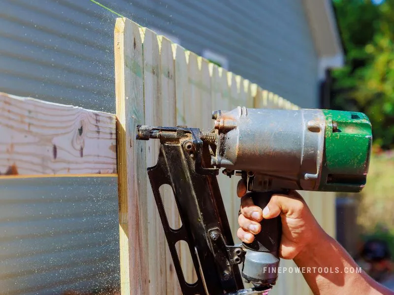 Installing a fence with air nailer